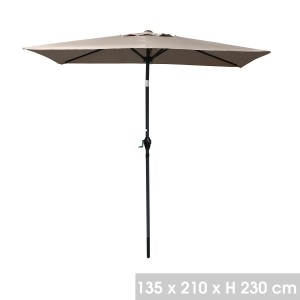 Parasol inclinable taupe 135x210cm