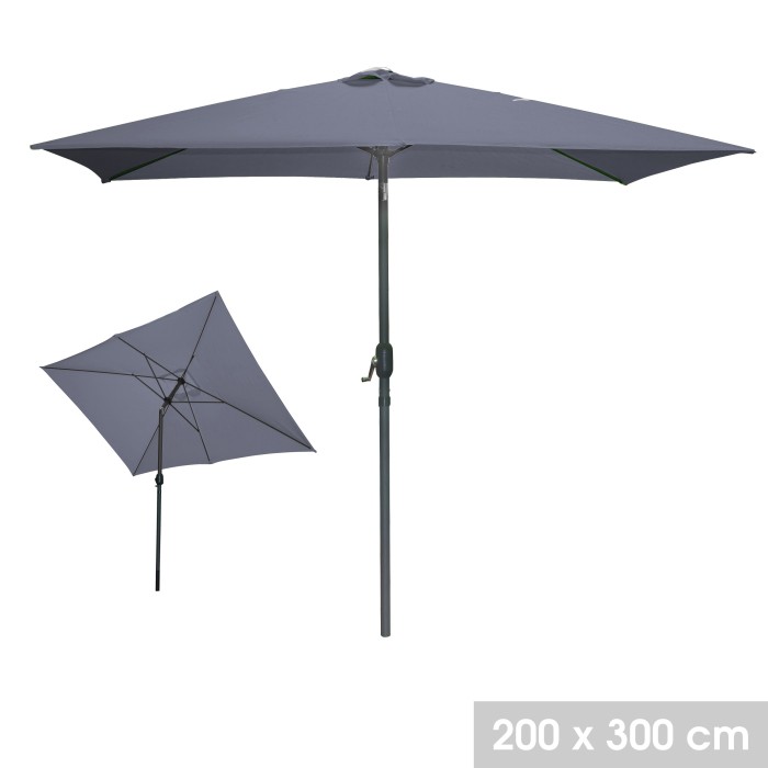 Parasol inclinable gris anthracite 200x300cm