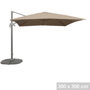 Parasol décentré carré taupe 300x300cm
