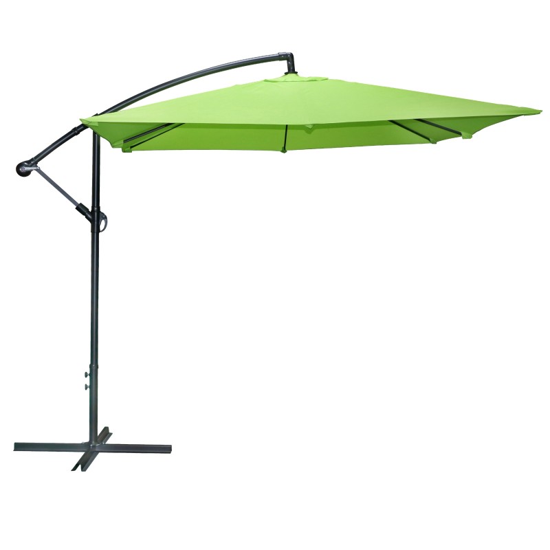 Parasol déporté carré vert pomme 250x250cm