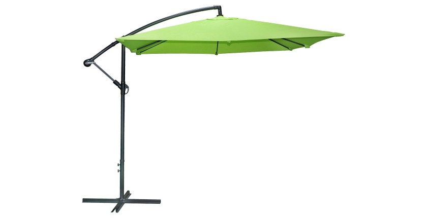 Parasol déporté carré vert pomme 250x250cm