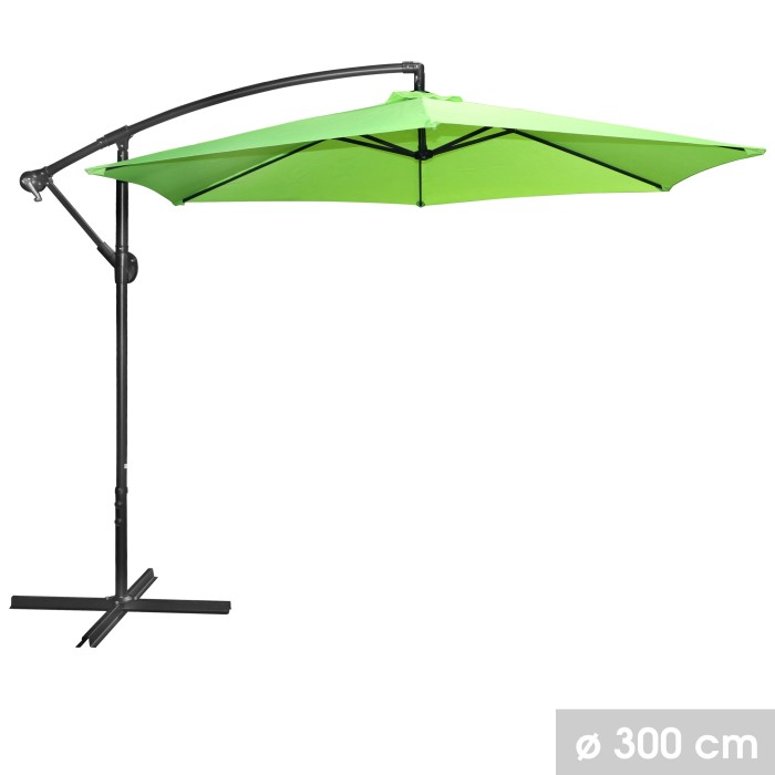 Parasol déporté rond vert pomme diamètre 300cm
