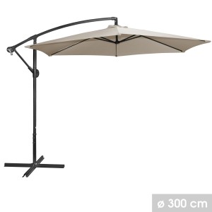 Parasol déporté rond taupe diamètre 300cm