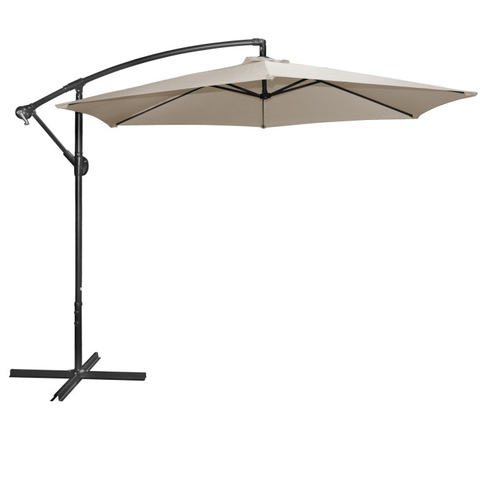 Parasol déporté rond taupe diamètre 300cm