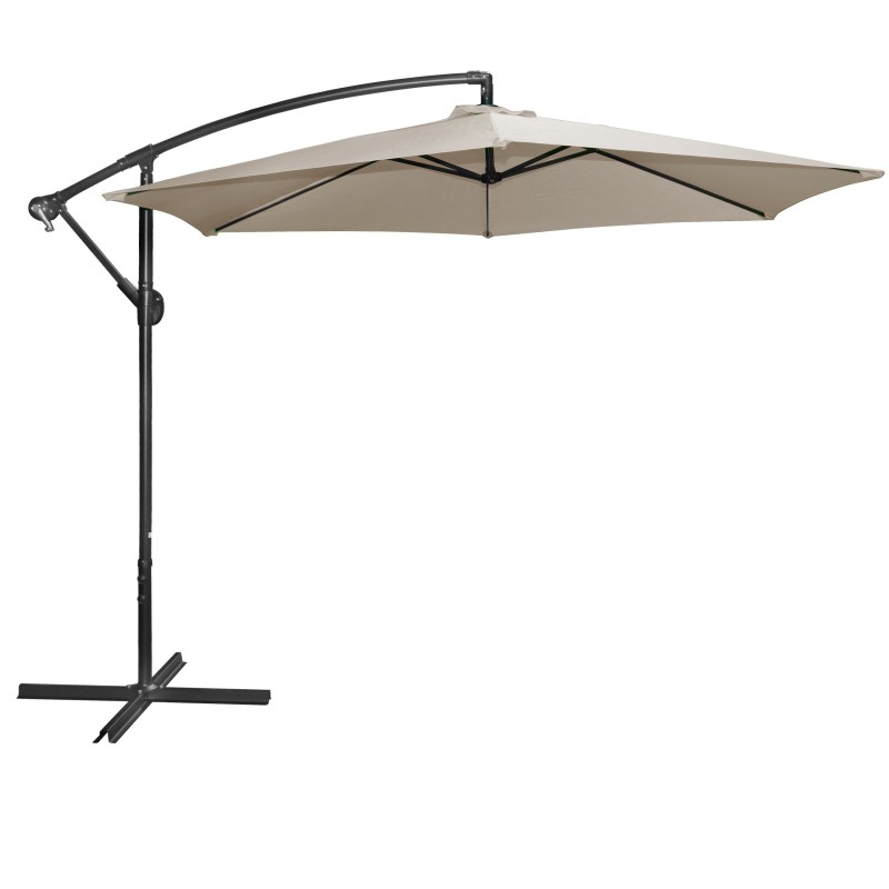 Parasol déporté rond taupe diamètre 300cm