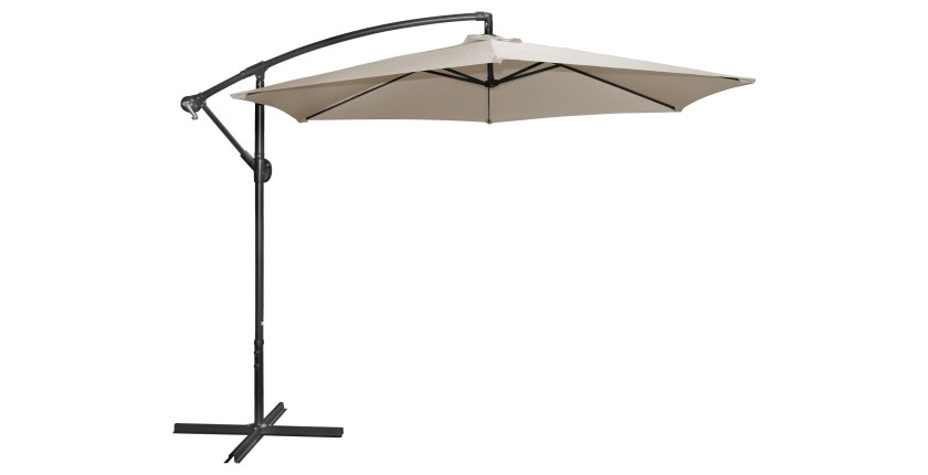 Parasol déporté rond taupe diamètre 300cm