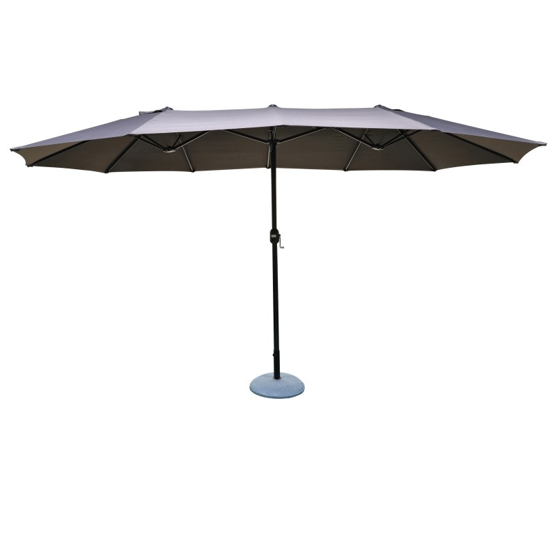 Grand parasol double gris anthracite dimension 264x446cm