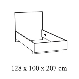 Lit enfant 120x200 coloris blanc effet bois collection OLVENA.