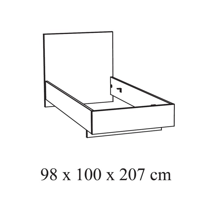 Lit enfant robuste 90x200 coloris blanc effet bois collection OLVENA