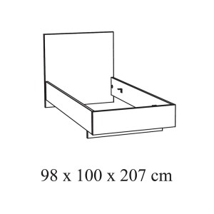 Lit enfant robuste 90x200 coloris blanc effet bois collection OLVENA