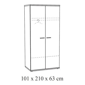 Armoire enfant 2 portes OLVENA – Blanc effet bois – Rangement pratique et robuste