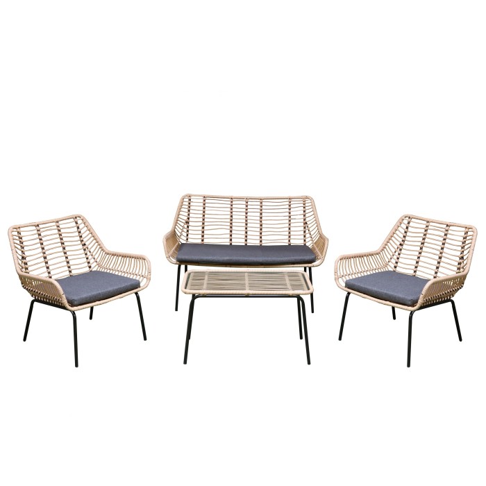 Salon de jardin complet en résine : l'alliance parfaite du métal noir et de la résine tressée