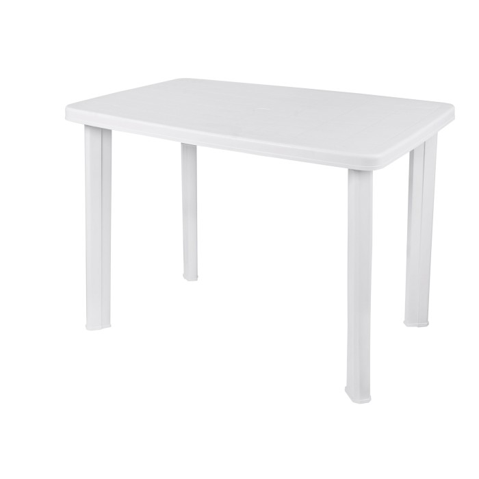 Table d'extérieur blanche en PVC dimension 100x70cm