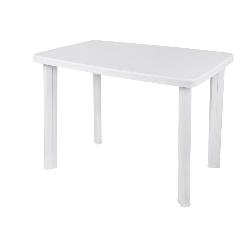 Table d'extérieur blanche en PVC dimension 100x70cm