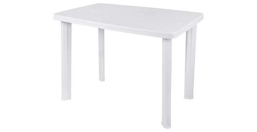 Table d'extérieur blanche en PVC dimension 100x70cm