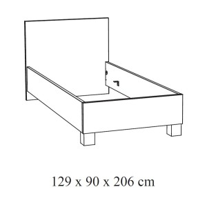 Lit enfant robuste 120x200 coloris chêne doré collection MEGEVE