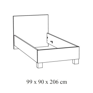 Lit enfant robuste 90x200 coloris chêne doré collection MEGEVE