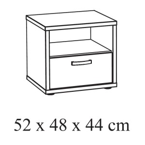 Table de chevet MEGEVE – 1 tiroir + 1 niche – Chêne doré