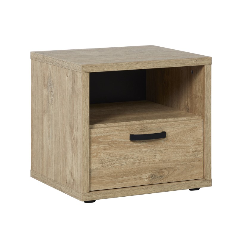 Table de chevet MEGEVE – 1 tiroir + 1 niche – Chêne doré