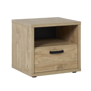 Table de chevet MEGEVE – 1 tiroir + 1 niche – Chêne doré