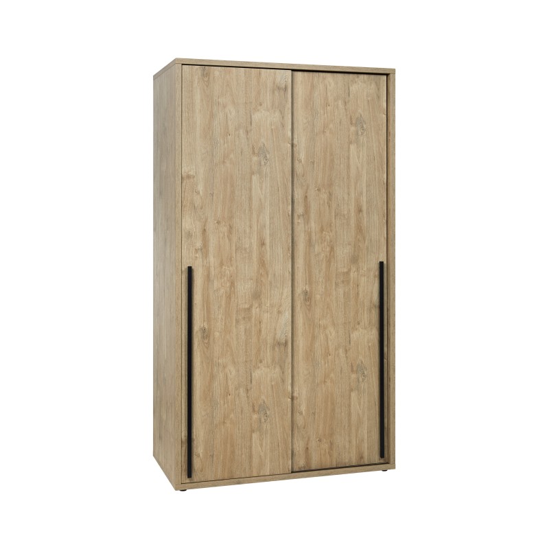 Armoire 2 portes coulissantes MEGEVE – Chêne doré – Style scandinave robuste