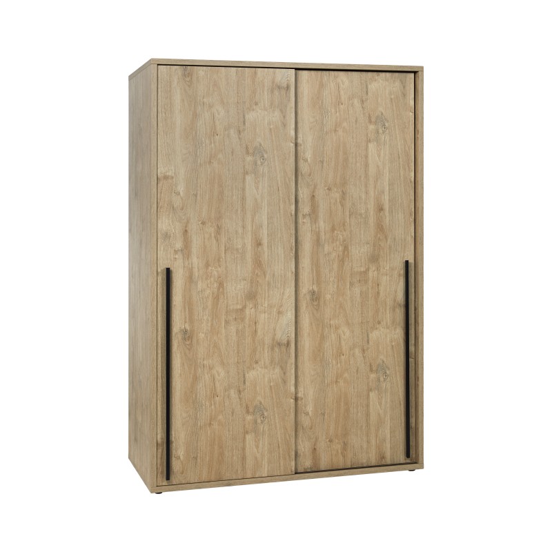 Armoire 2 portes coulissantes MEGEVE – L150 cm – Chêne doré – Style scandinave robuste