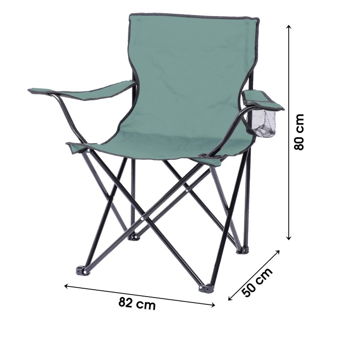 Fauteuil de jardin pliable en tissu vert 82x50x60cm