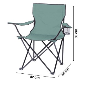 Fauteuil de jardin pliable en tissu vert 82x50x60cm