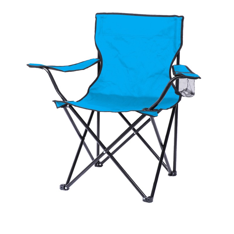 Fauteuil de jardin pliable en tissu bleu turquoise 82x50x60cm
