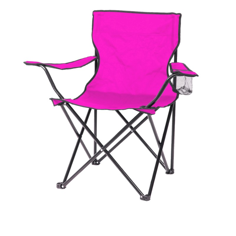Fauteuil de jardin pliable en tissu rose fuchsia 82x50x60cm
