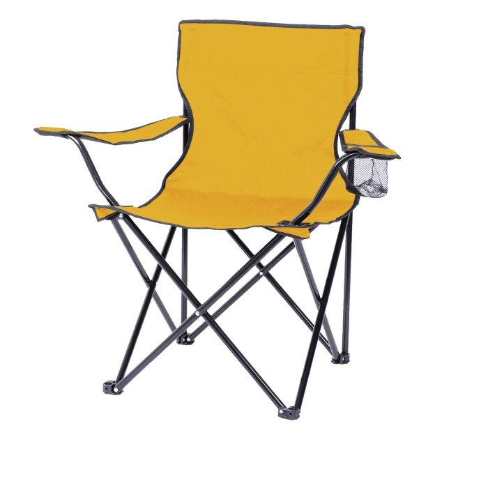 Fauteuil de jardin pliable en tissu jaune 82x50x60cm