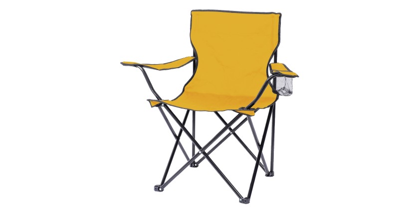Fauteuil de jardin pliable en tissu jaune 82x50x60cm
