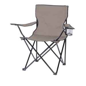 Fauteuil de jardin pliable en tissu coloris taupe 82x50x60cm
