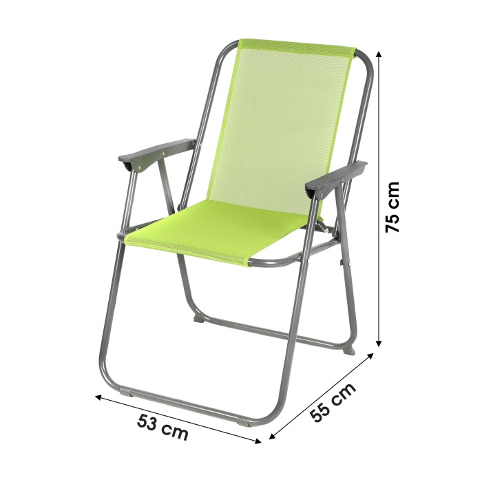 Fauteuil de jardin pliable en tissu coloris vert pomme 53x55x75cm