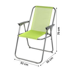 Fauteuil de jardin pliable en tissu coloris vert pomme 53x55x75cm