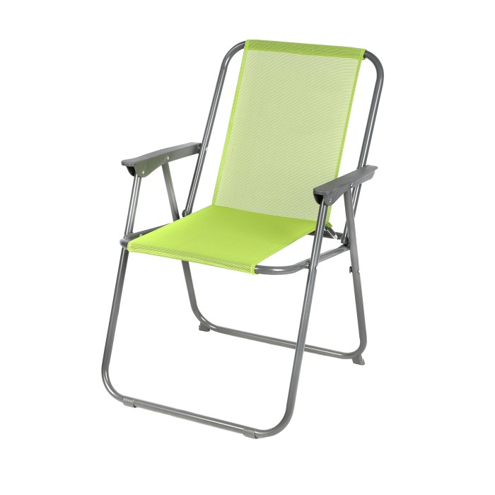 Fauteuil de jardin pliable en tissu coloris vert pomme 53x55x75cm
