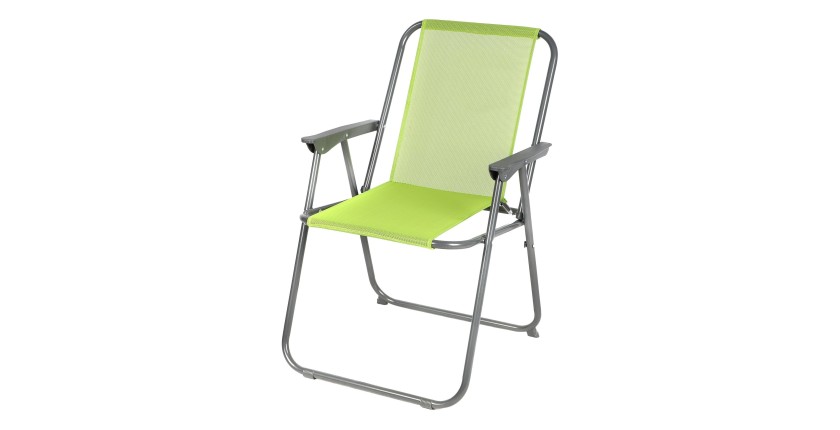Fauteuil de jardin pliable en tissu coloris vert pomme 53x55x75cm