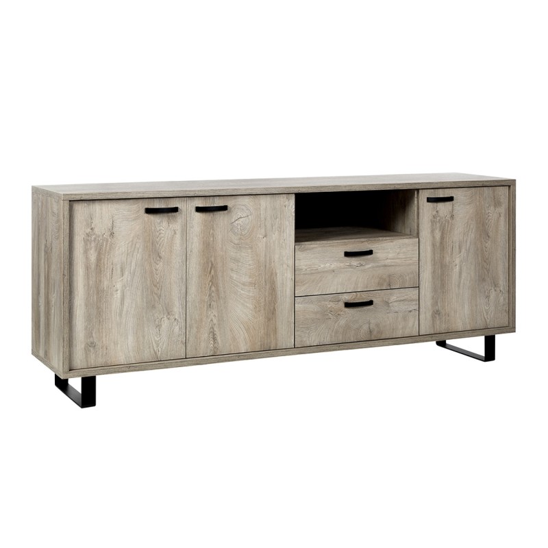 Buffet NEWTON XL 220 cm – 3 portes, 2 tiroirs – Chêne clair – Style design