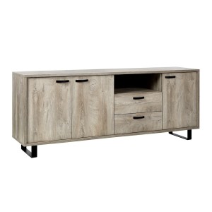 Buffet NEWTON XL 220 cm – 3 portes, 2 tiroirs – Chêne clair – Style design