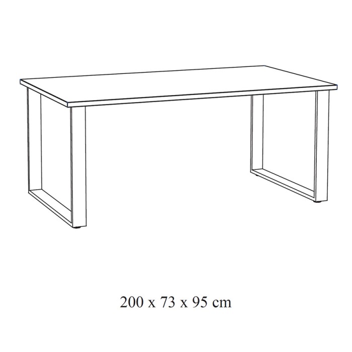 Table à manger NEWTON – 10 personnes – Chêne clair et pieds métal – Design contemporain