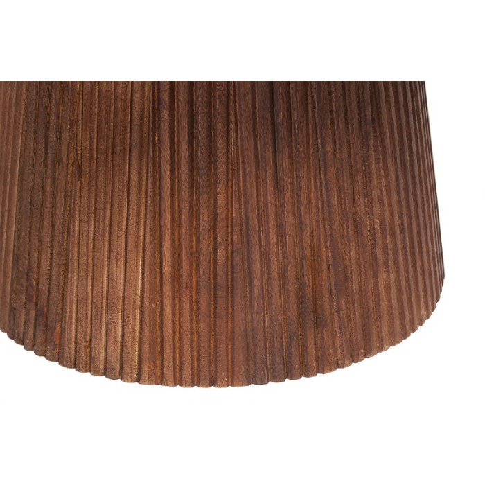 Table basse ronde collection RIMBAUD effet bois brun clair diamètre 80 cm