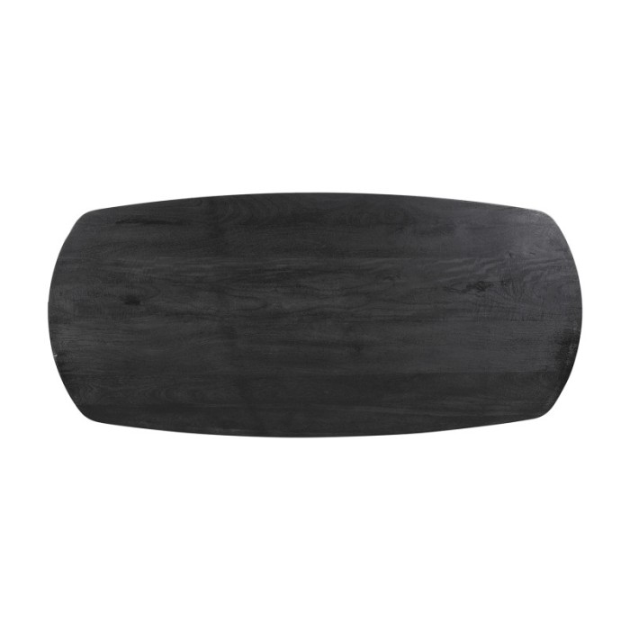 Table à manger FRANCHIA en bois massif exotique mangolia noir - L220cm