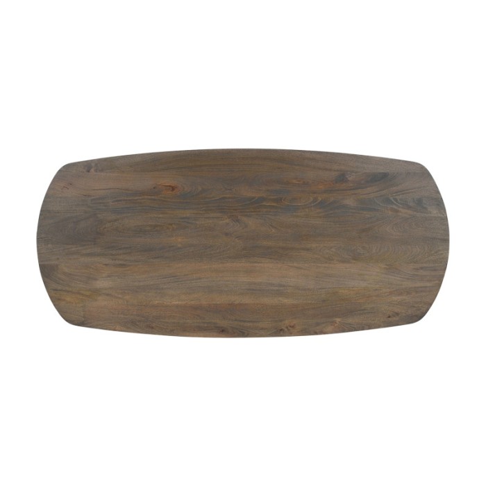 Table à manger FRANCHIA en bois massif exotique mangolia vieilli - L220cm