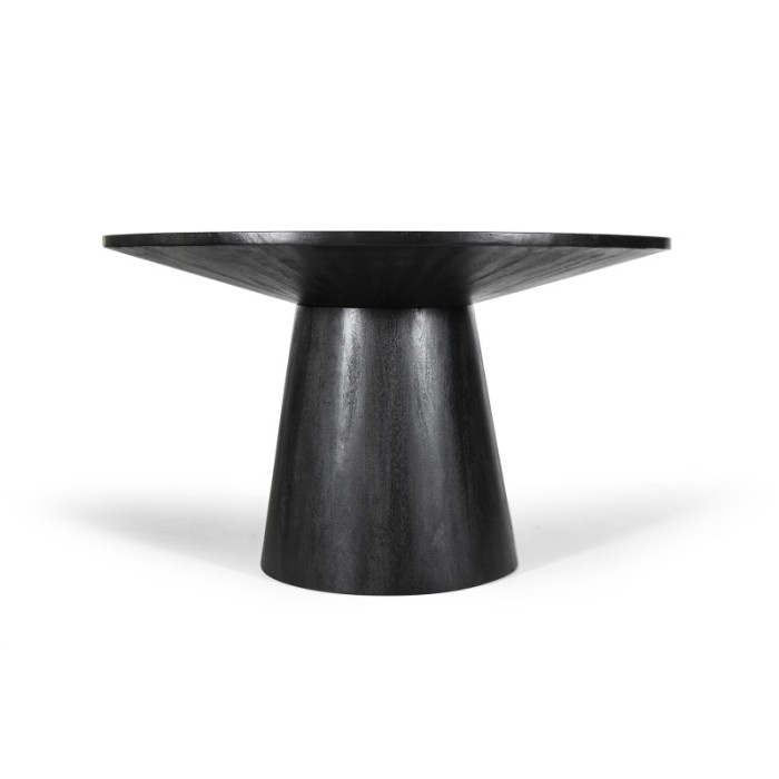 Table ronde collection FRANCHIA en bois exotique de mangolia noir diamètre 130 cm