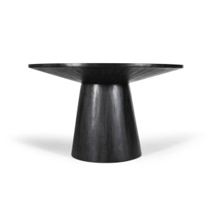 Table ronde collection FRANCHIA en bois exotique de mangolia noir diamètre 130 cm