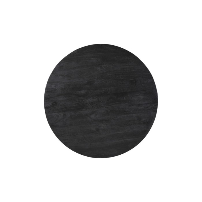 Table ronde collection FRANCHIA en bois exotique de mangolia noir diamètre 130 cm