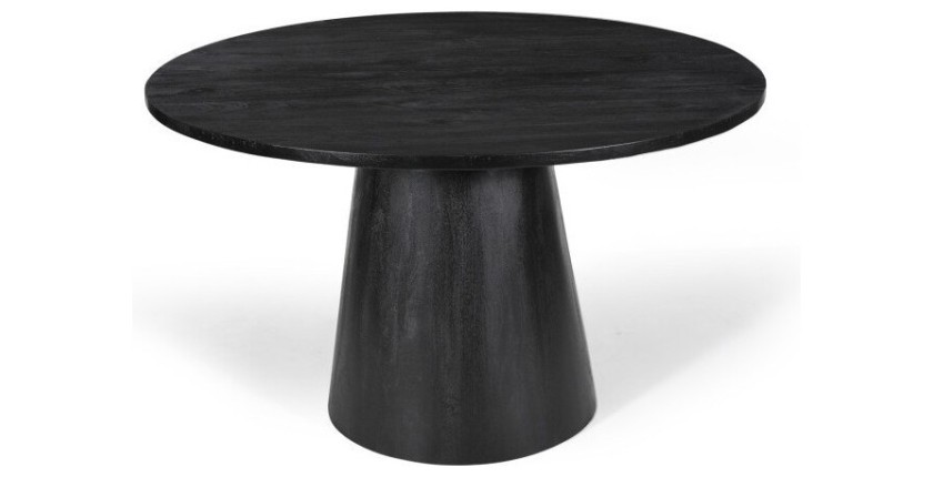 Table ronde collection FRANCHIA en bois exotique de mangolia noir diamètre 130 cm