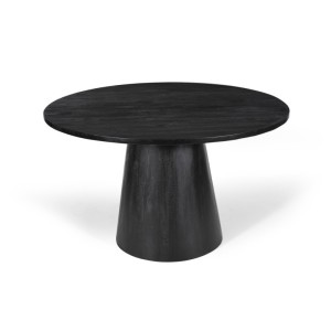 Table ronde collection FRANCHIA en bois exotique de mangolia noir diamètre 130 cm