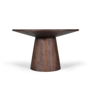 Table ronde collection FRANCHIA en bois exotique de mangolia brun diamètre 130 cm