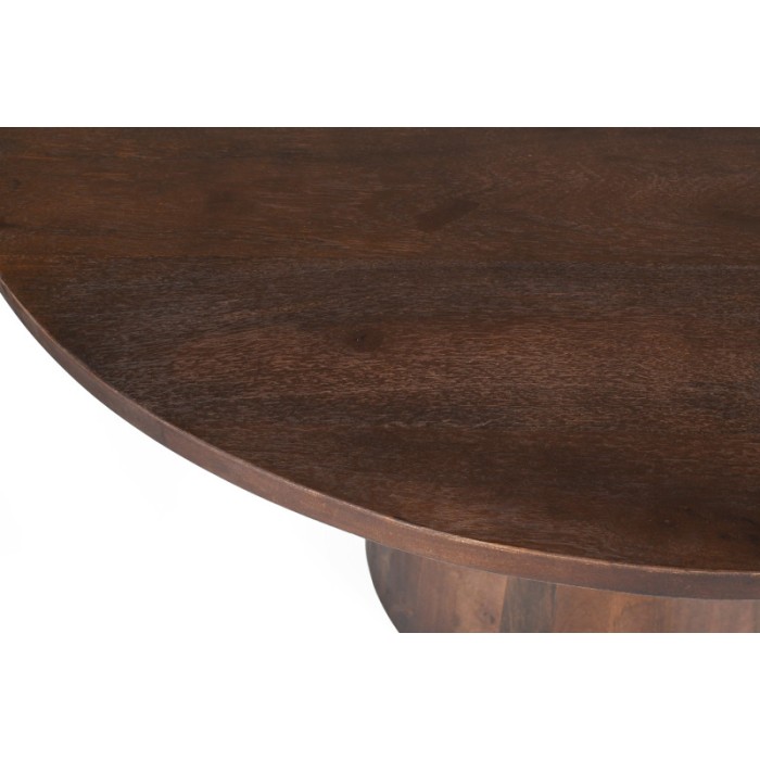 Table ronde collection FRANCHIA en bois exotique de mangolia brun diamètre 130 cm